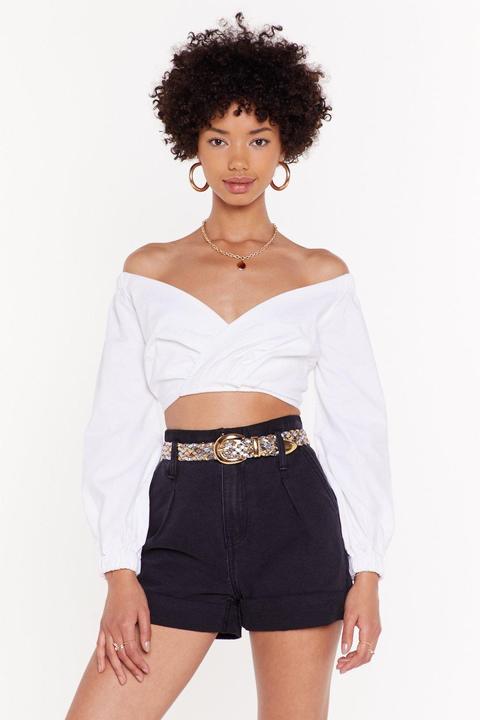 Just Sleeve Linen Crop Top