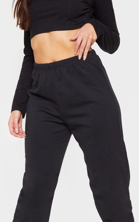 Black Basic Cuffed Hem Jogger, Trousers