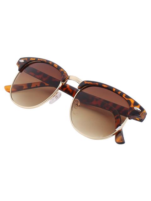 Leopard Browline Retro Sunglasses