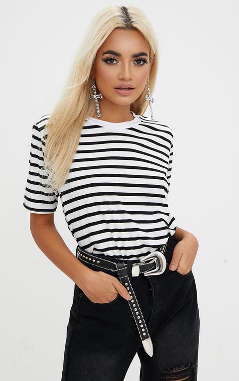 Black Stripe T Shirt, Black