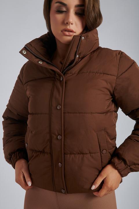 Sadie Oversized Puffer Jacket - Chocolate