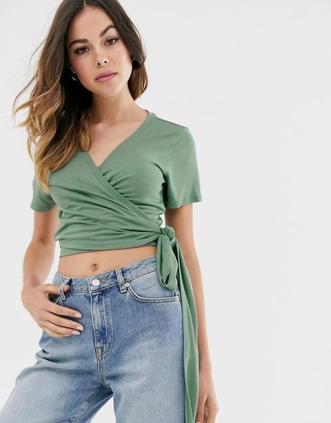 Top Con Diseño Cruzado De Asos Design-verde