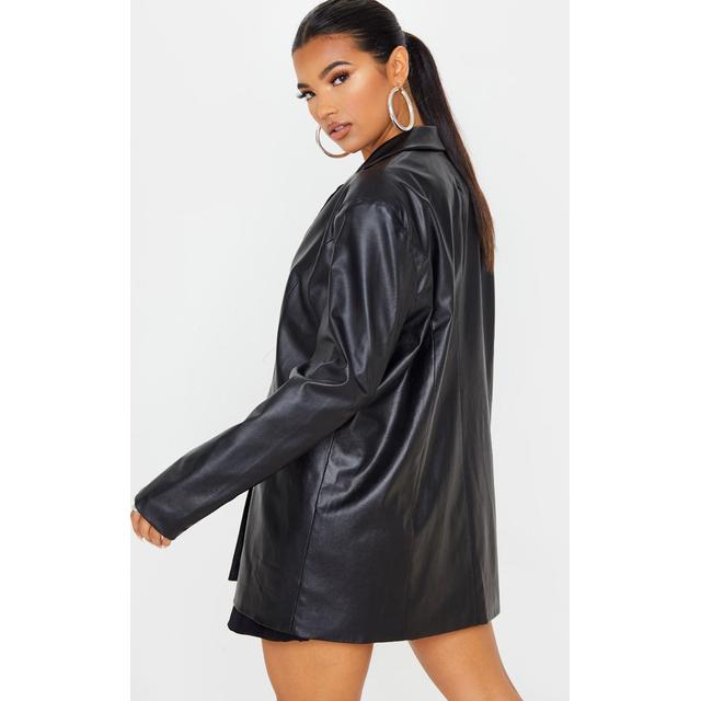 faux leather dad blazer