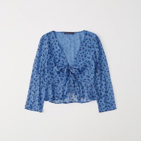 Blusa In Chiffon Con Fiocco Sul Davanti