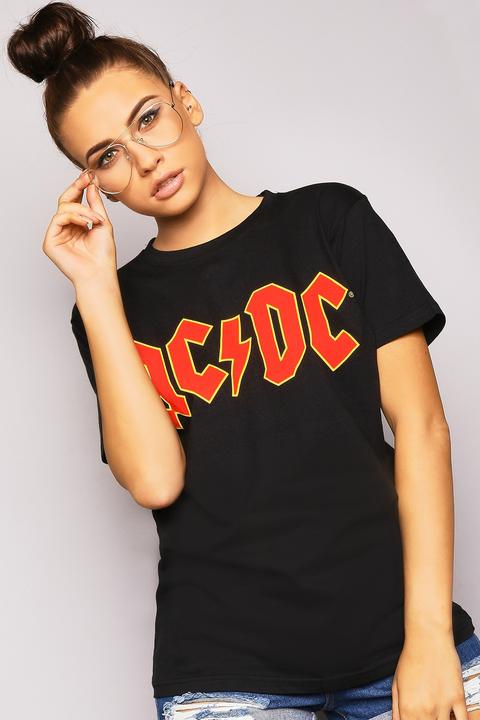 Black Acdc Oversized T-shirt