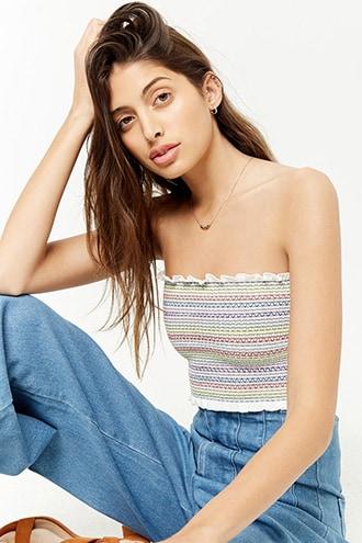 smocked tube top forever 21