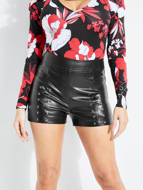 guess leather shorts