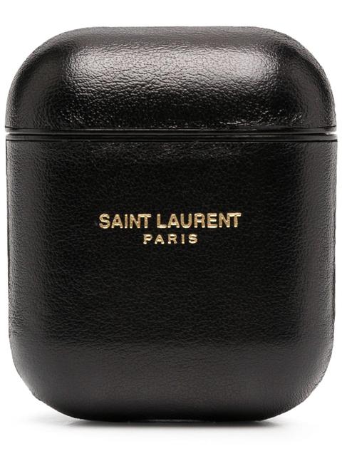 Saint Laurent Estuche Para Airpods Con Logo - Negro