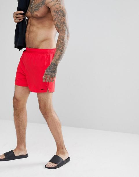 Nike - Volley Ness8509-614 - Pantaloncini Da Bagno Rossi Super Corti - Rosso