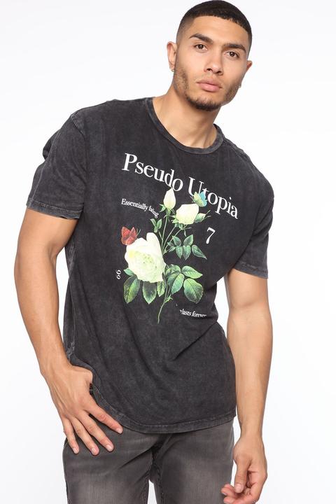 Pseudo Utopia Short Sleeve Tee - Black Wash