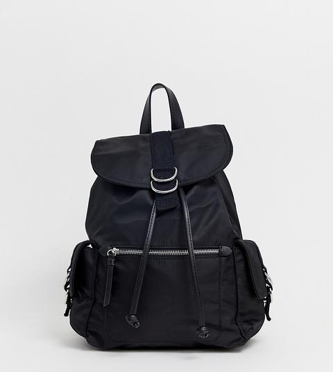 Mochila Negra De Nailon De Pull&bear