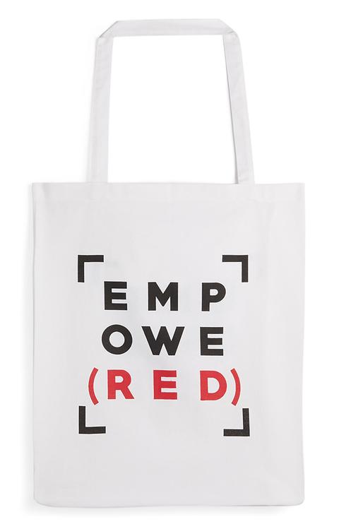 Empowered Red Canvas Tote Bag