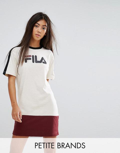 Fila Petite Colour Block Tshirt Dress With Logo Detail