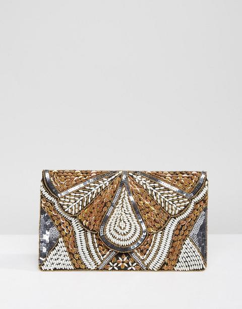 Clutch Hecho A Mano Con Solapa Y Adornos De Cuentas De Park Lane