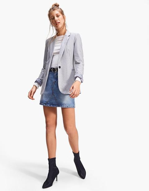 Blazer Basic In Maglia Ecru