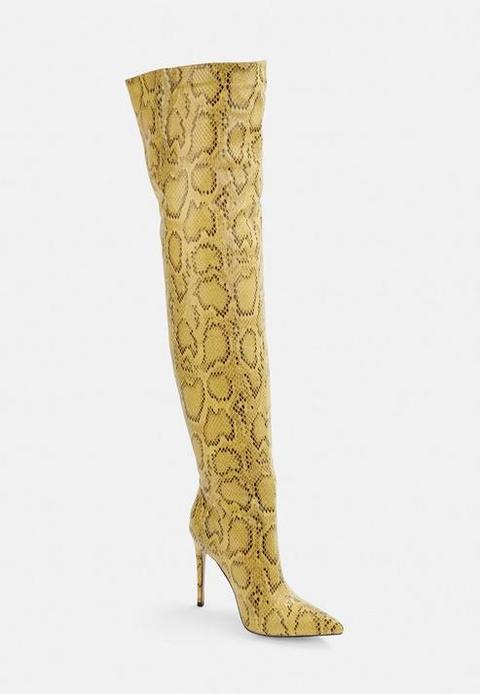 Missguided snake print store boots