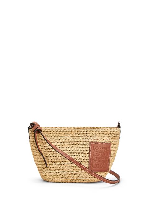 Bolso Pochette En Raffia Y Piel De Ternera