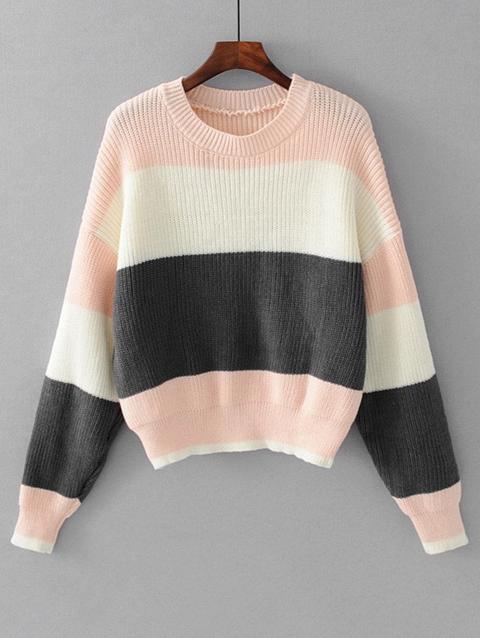 Maglione Pullover Maglia A Contrasto