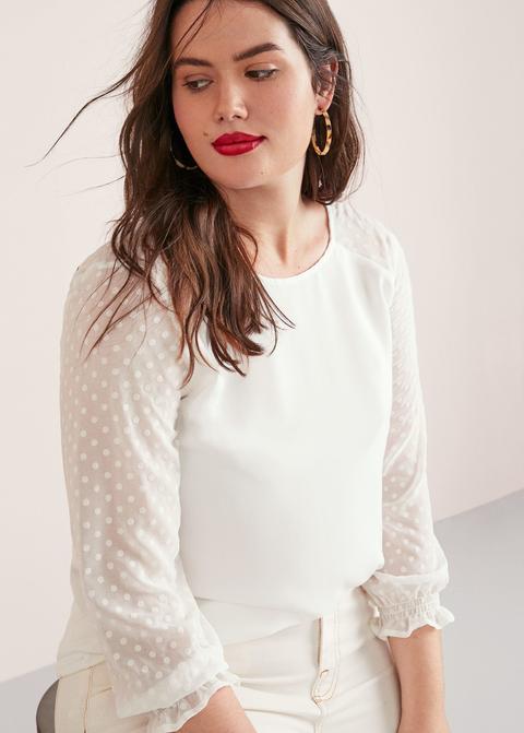 Blusa Semitransparente Lunares