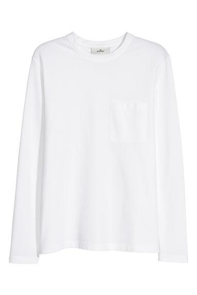H & M - Maglia In Cotone Pima - Bianco