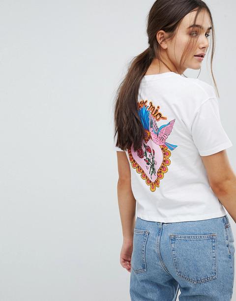 "asos - T-shirt Corta Con Scritta "amore Mio" - Bianco