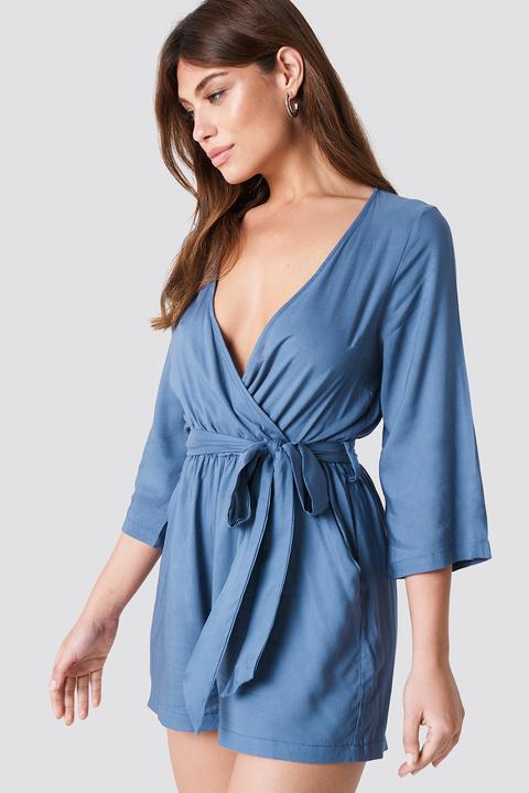 Na-kd Wrap Playsuit - Blue