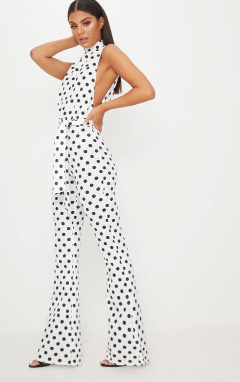 high neck tie waist jumpsuit