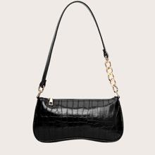 Bolso Baguette De Cocodrilo