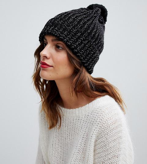 Gorro De Canalé Con Pompón En Negro De Oasis