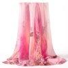 Real Silk Flower Print Women Soft Oversize Scarf Lady Classic Fashion Shawl