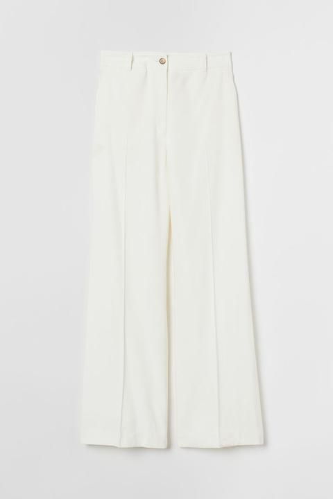 H & M - Pantaloni Da Tailleur Ampi - Bianco