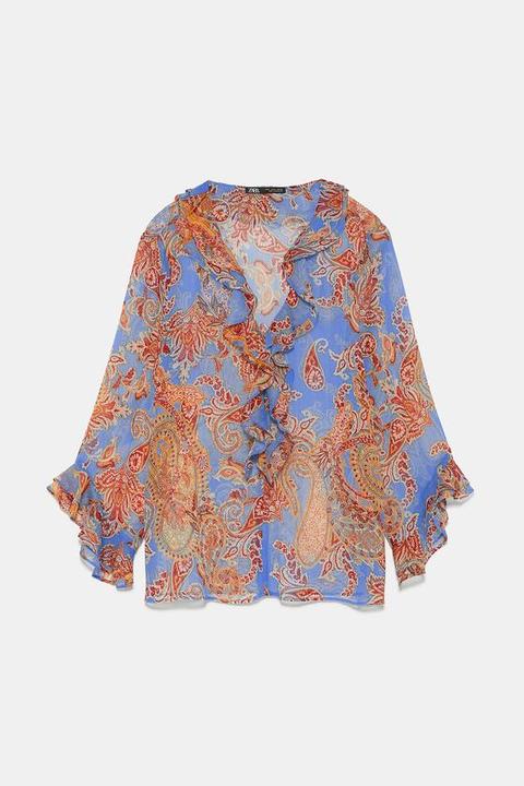 Blusa Estampada Volantes