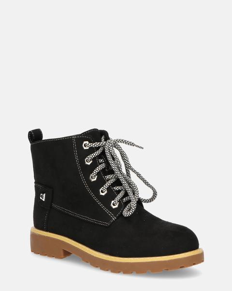 Casey - Black Suede Lace Ankle Boots