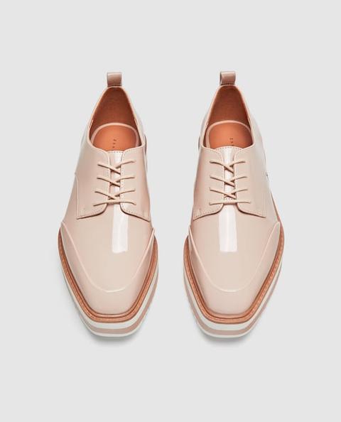 Striped Platform Derby Shoes