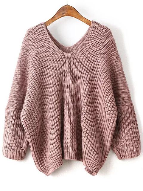 Maglione Scollo V Spalle Cascanti Rosa