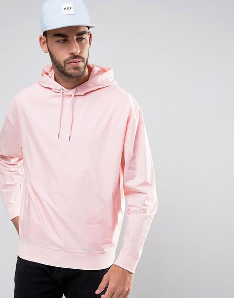 Sudadera Extragrande Con Capucha De Tejido En Rosa De Asos