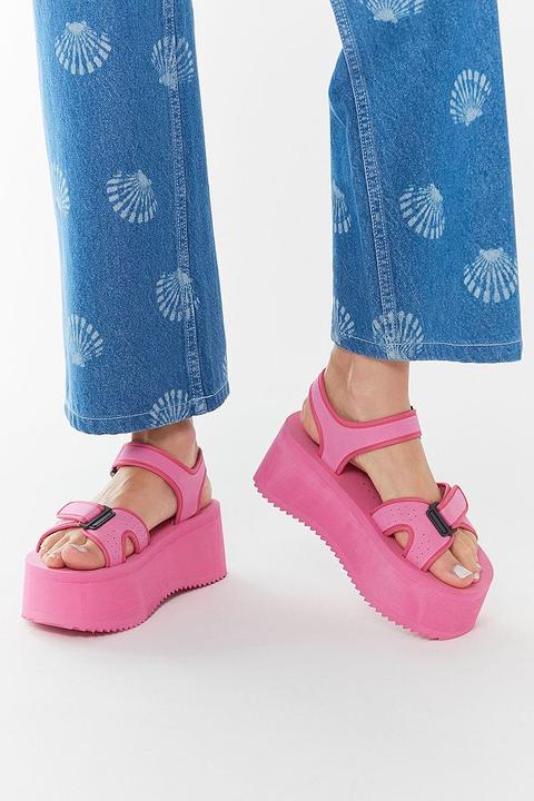 Uo Alyssa Eva Platform Sandals - Pink 