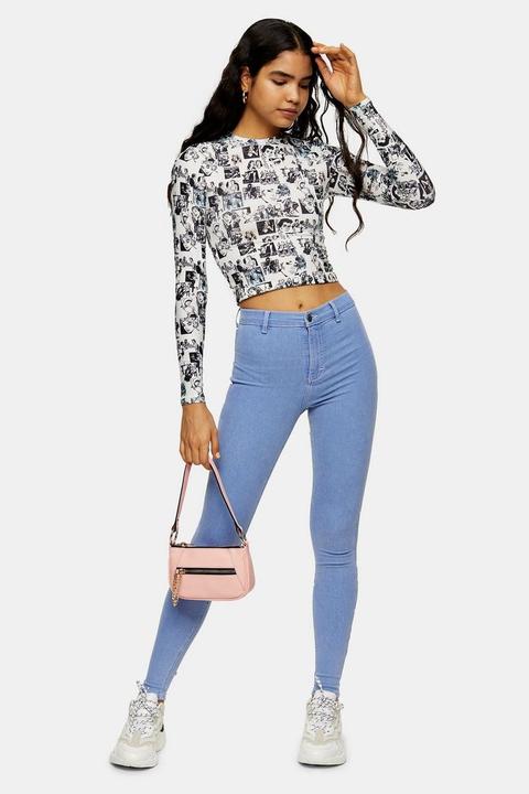 Light Blue Abraided Hem Joni Skinny 