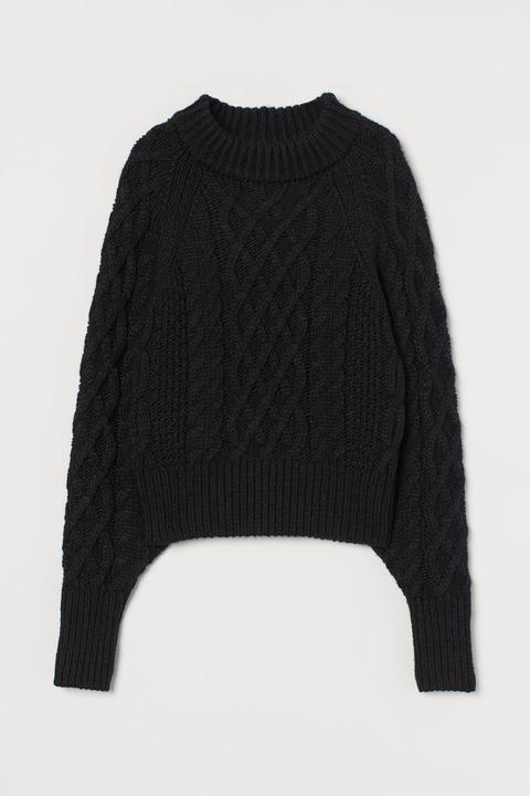 Cable-knit Jumper - Black