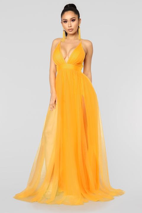 On The Runway Maxi Dress - Yellow