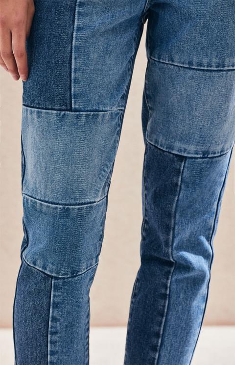 pacsun patch blue mom jeans