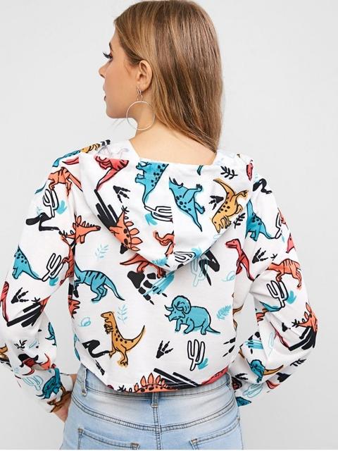 dinosaur crop hoodie