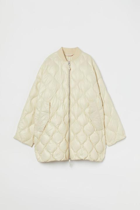 Quilted Down Jacket - White