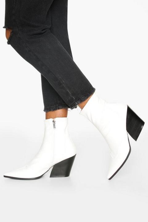 Bottes Style Western Pointues - Blanc - 36, Blanc