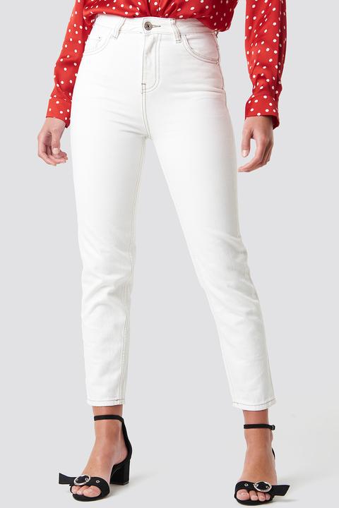 mango white mom jeans