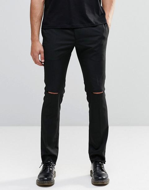 Religion - Pantaloni Skinny Con Strappi Alle Ginocchia - Nero