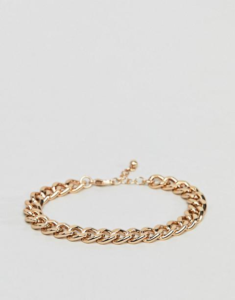 Asos Design Midweight Chain Bracelet In Gold Tone