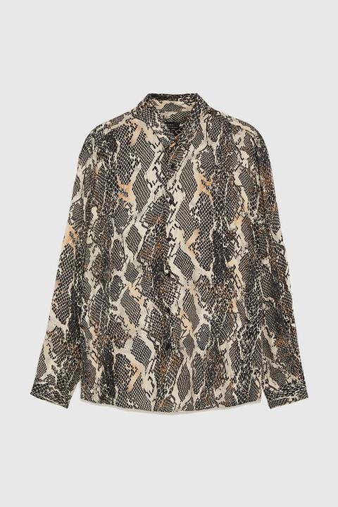 Camicia Con Stampato Serpente