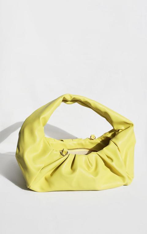 Sac À Main Jaune Effet Froissé, Jaune