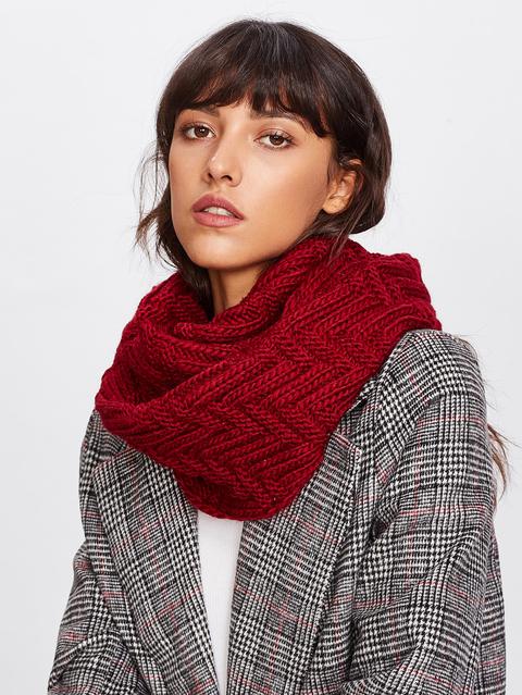 Textured Knit Infinity Scarf